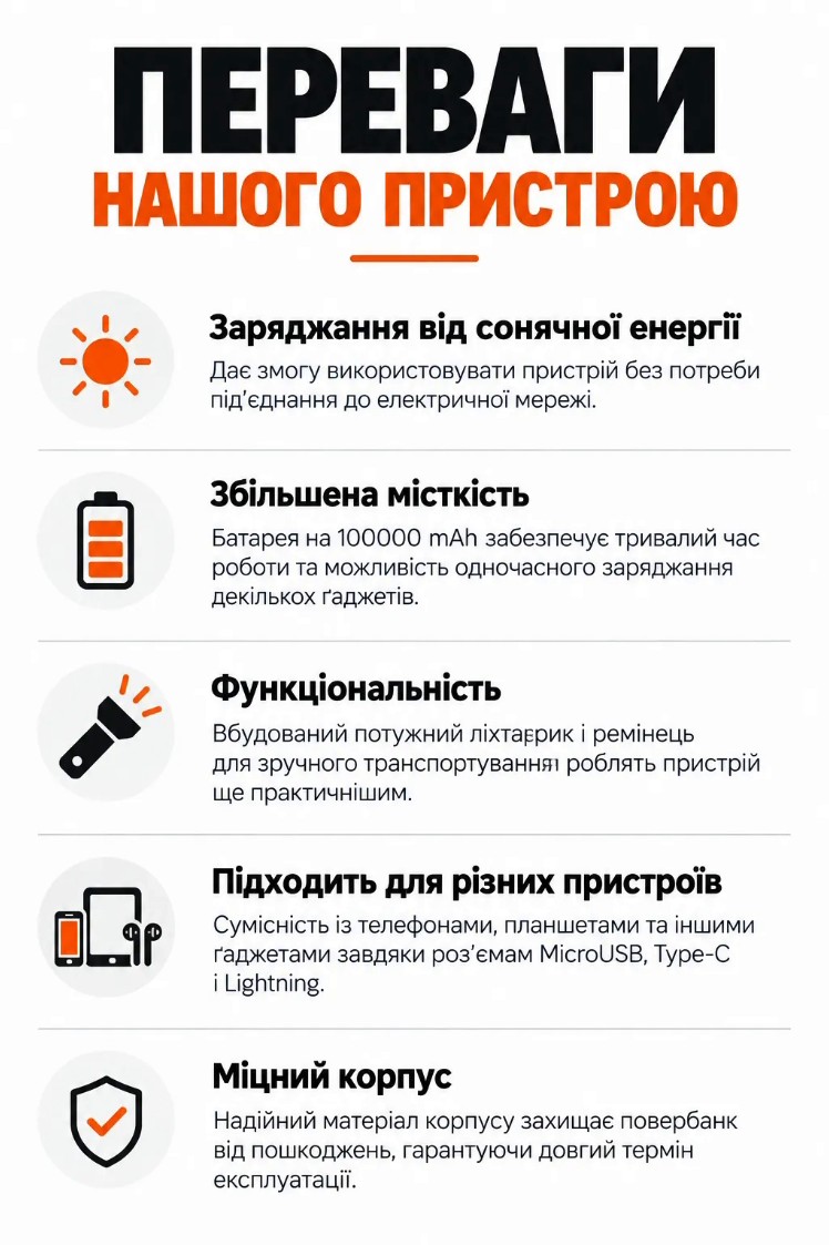 Переваги нашого пристрою